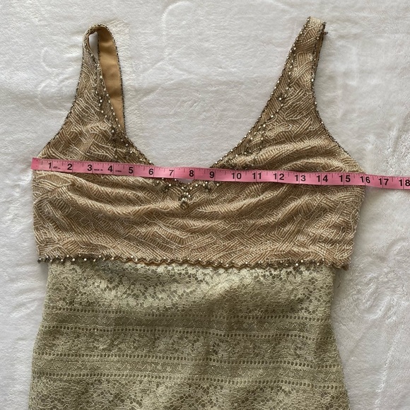 Vintage 1990’s Badgley Mischka Beaded Lace Maxi Formal Gown - Picture 6 of 11